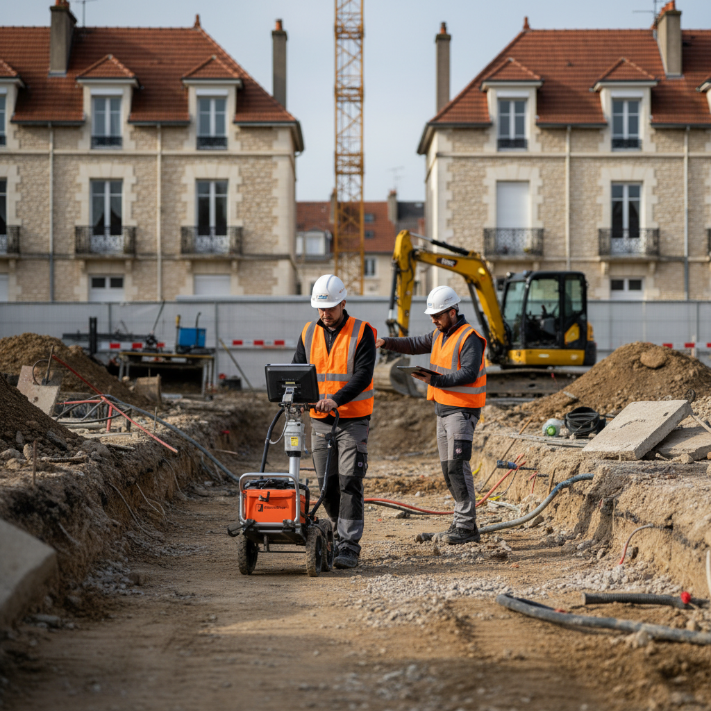 Détection de réseaux enterrés à Houilles : guide complet pour vos chantiers